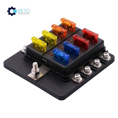 Keto Dc 12v 100 Amp Truck Boat 8 Way Blade Fuse Holder