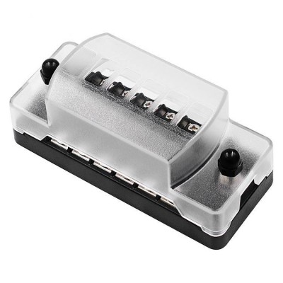 Keto 12v/24v Automotive Car Truck Boat Marine Rv 6 Way Fuse Box Holder Blade Fuse Block With Negative Bus