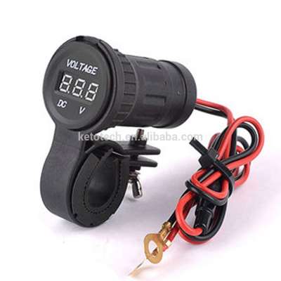 Hot sale 3 digital LED Motorcycle Voltmeter with Handle Bracket