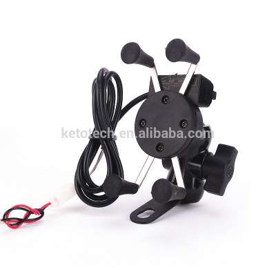 5V 2.1A USB phone charger and phone holder for motorcycle